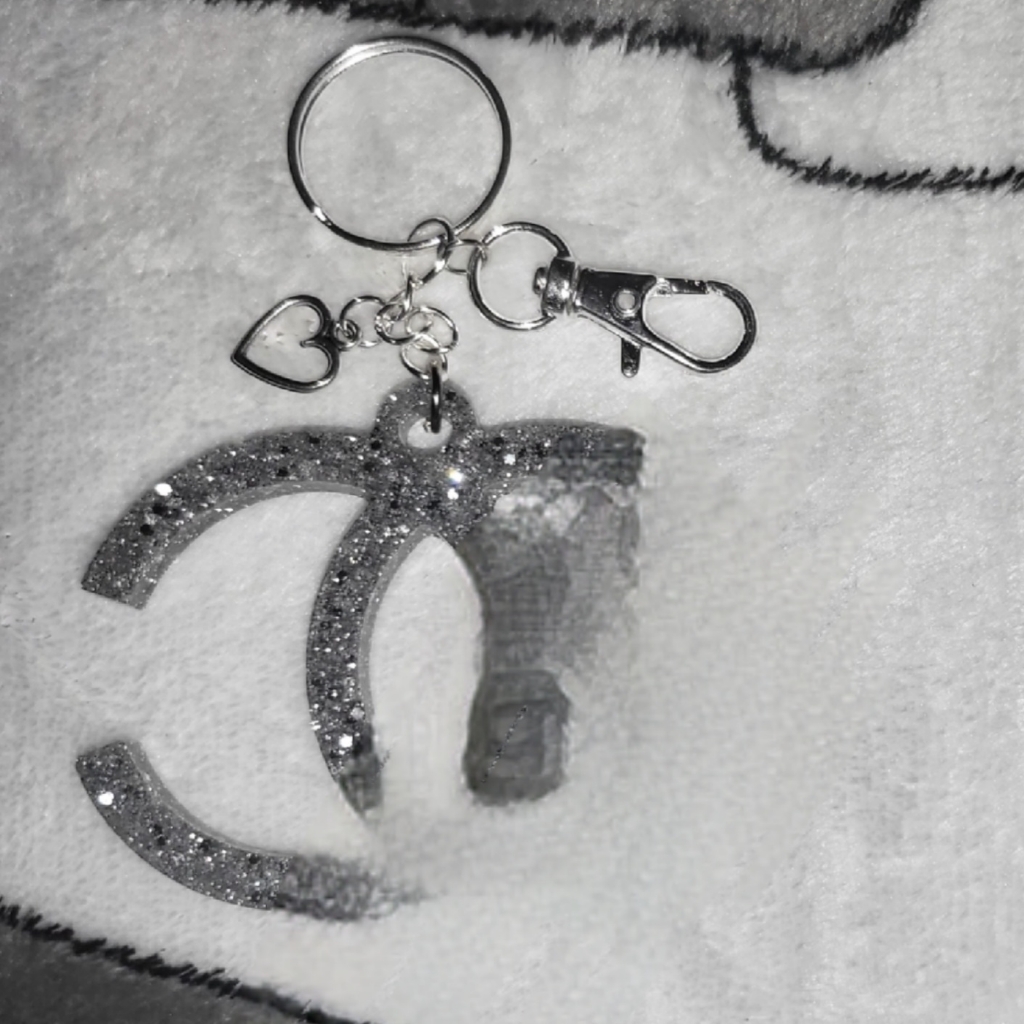 Sliver Glitter Ccc Keychain